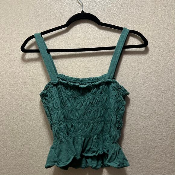 Universal Thread Forest Green Seersucker Mid Cropped Tank Top Size Large - Picture 8 of 8
